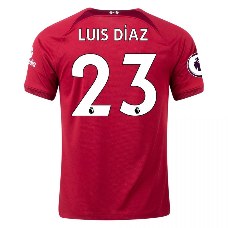 Camiseta local del Liverpool 22/23 de Luis Díaz (versión para aficionados)